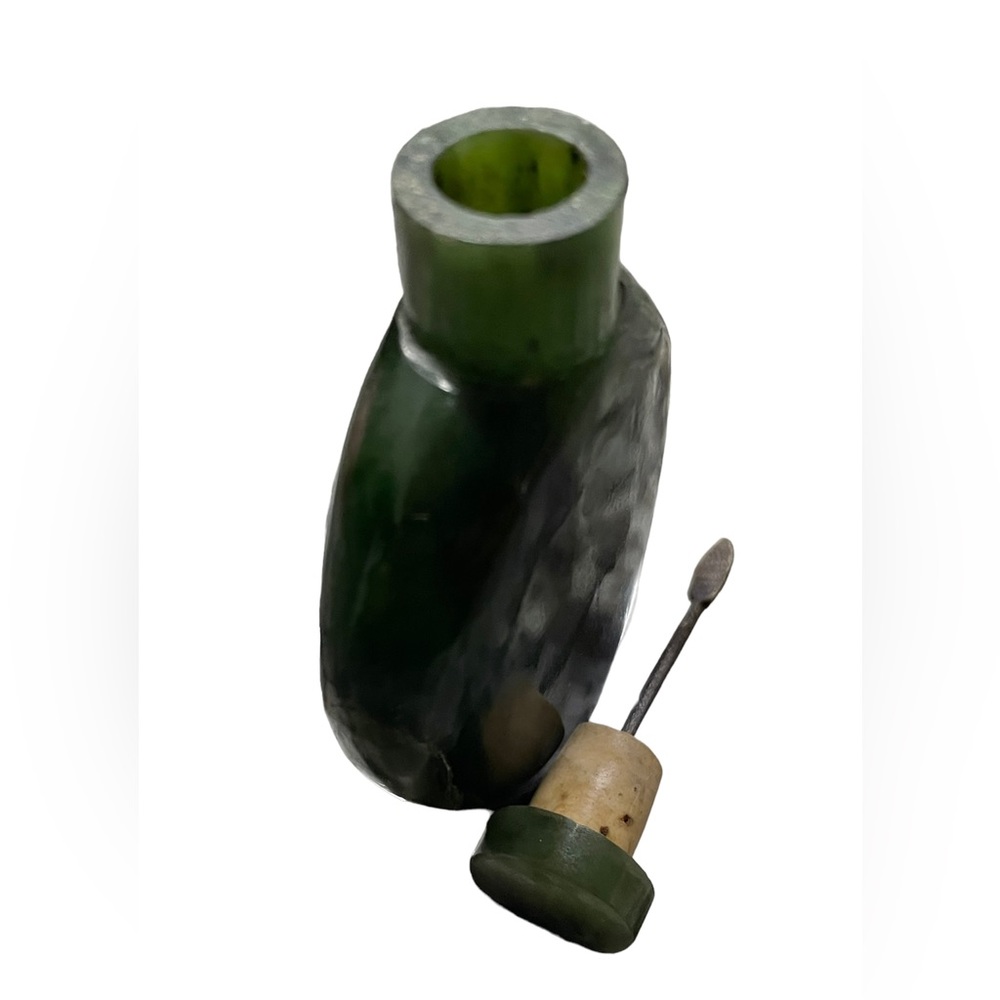 Antique 19th Century Natura Hetian Green Jade Carved Battle Rare 2.5”